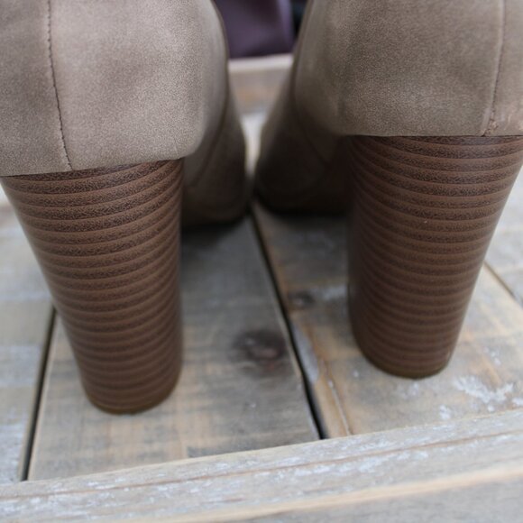 BRASH | Women's | 3"-4" Open-Toe Booties | Ankle Boots | Heels | Beige | Size 10 - Picture 9 of 13